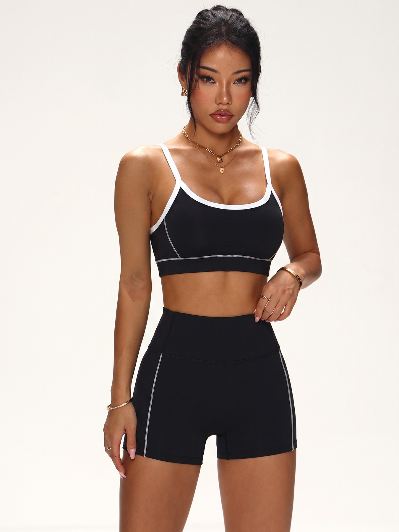 Contrast Trim Seamless Workout - Plunge Bra Push Up ulasan dan harga