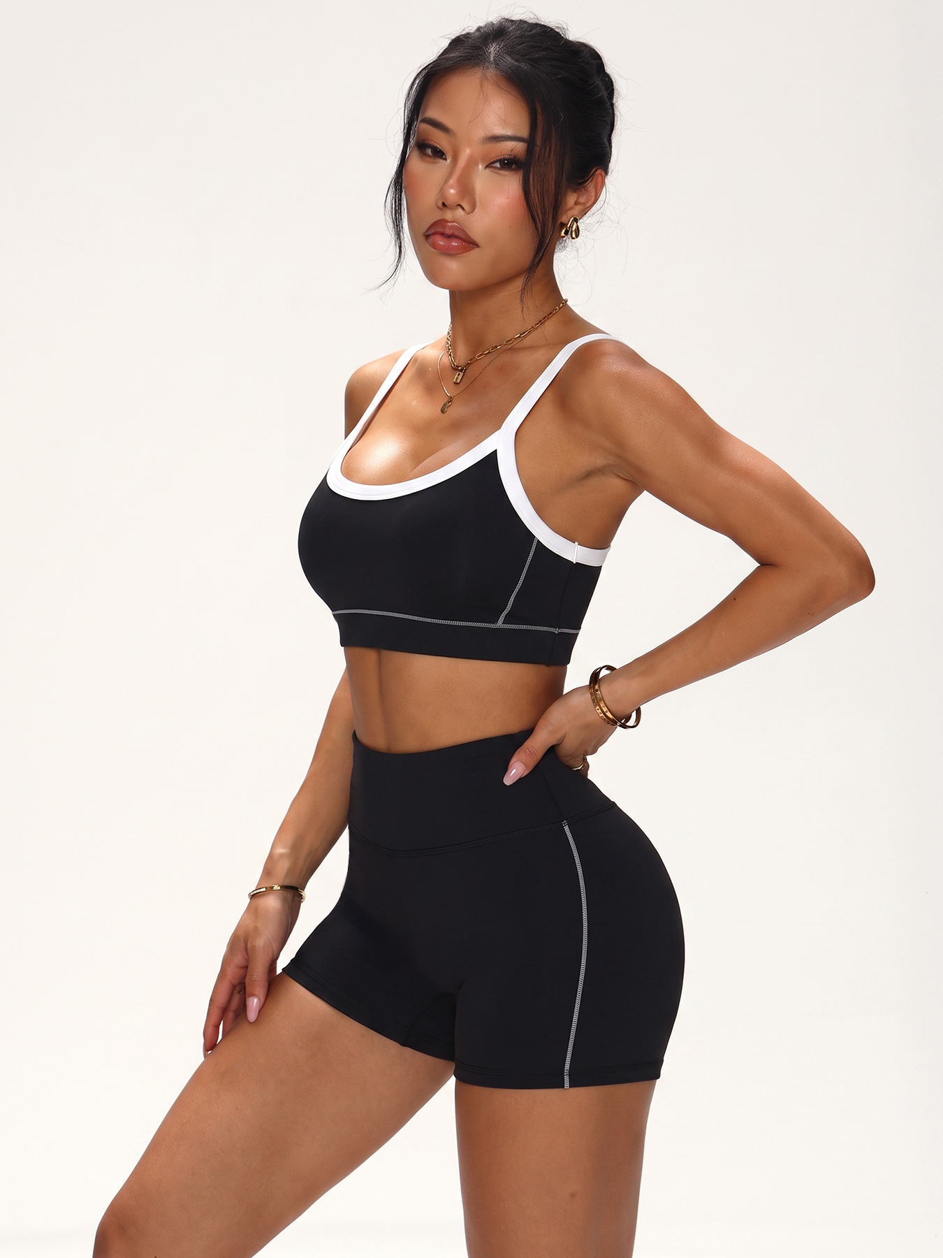 Contrast Trim Seamless Workout - Plunge Bra Push Up ulasan dan harga