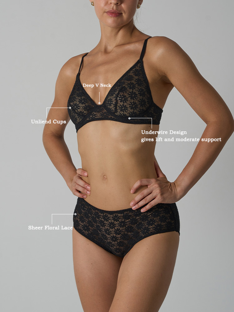 VITALINOVO 3 Pieces Lace Linge - Sheer Bra Lace ulasan dan harga